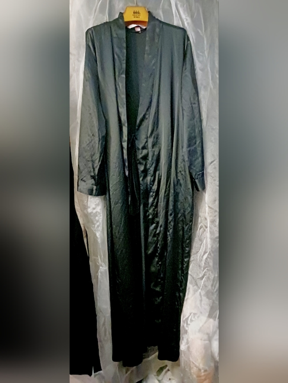 Victoria's Secret Black Long Trench Coat - Open Front